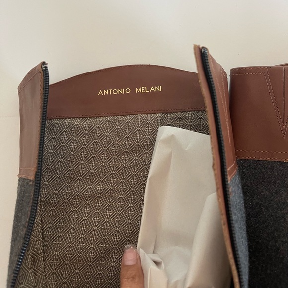 Antonio Melani Conellie Riding Boots Brown size 6 wool flannel and leather - Picture 8 of 14